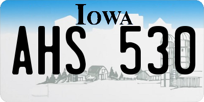IA license plate AHS530