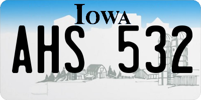 IA license plate AHS532