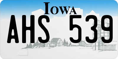 IA license plate AHS539