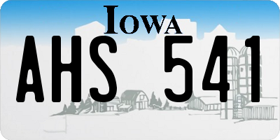 IA license plate AHS541