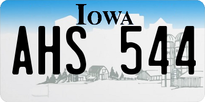 IA license plate AHS544