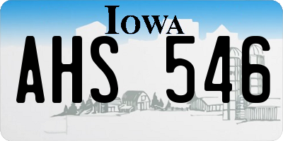 IA license plate AHS546