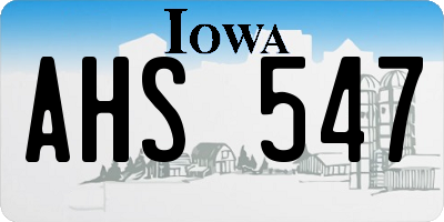 IA license plate AHS547