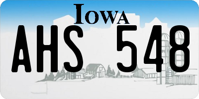 IA license plate AHS548