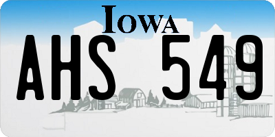 IA license plate AHS549