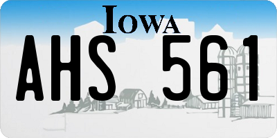 IA license plate AHS561