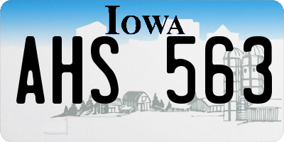 IA license plate AHS563