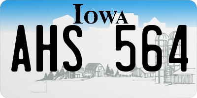 IA license plate AHS564