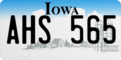 IA license plate AHS565