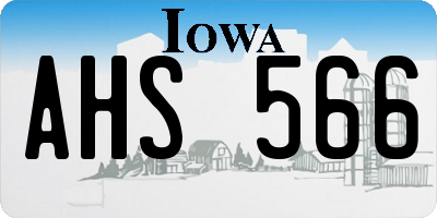 IA license plate AHS566