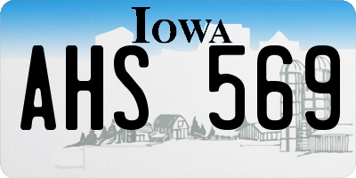 IA license plate AHS569