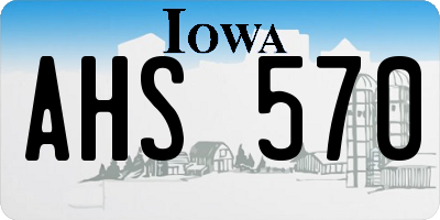 IA license plate AHS570