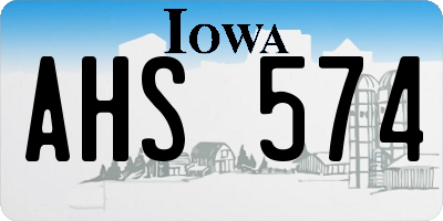 IA license plate AHS574