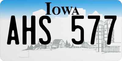 IA license plate AHS577