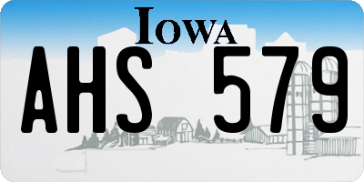 IA license plate AHS579