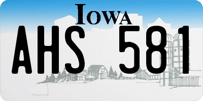 IA license plate AHS581