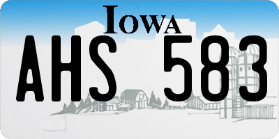 IA license plate AHS583