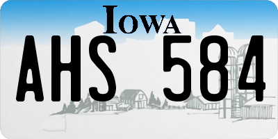 IA license plate AHS584