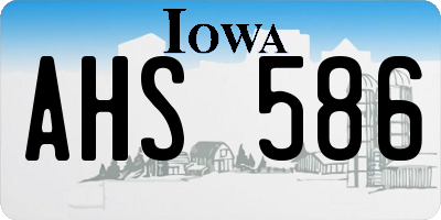 IA license plate AHS586