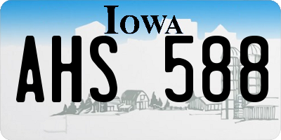 IA license plate AHS588