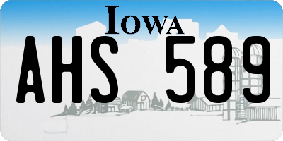 IA license plate AHS589