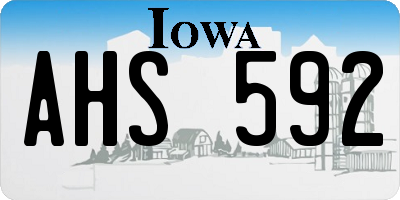 IA license plate AHS592