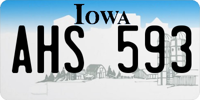 IA license plate AHS593