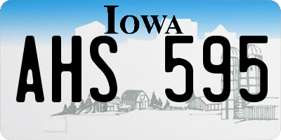 IA license plate AHS595
