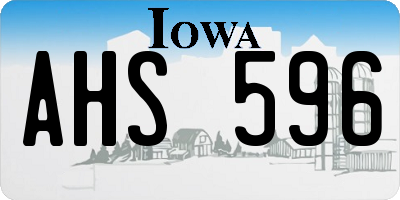 IA license plate AHS596