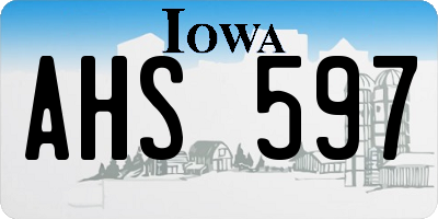 IA license plate AHS597