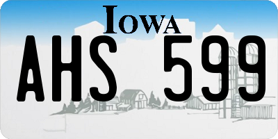 IA license plate AHS599