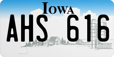 IA license plate AHS616
