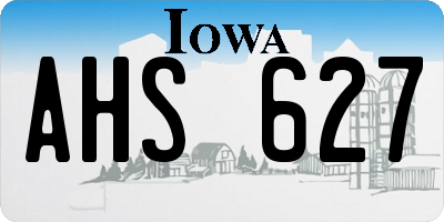IA license plate AHS627