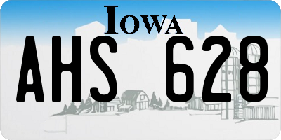 IA license plate AHS628
