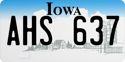 IA license plate AHS637