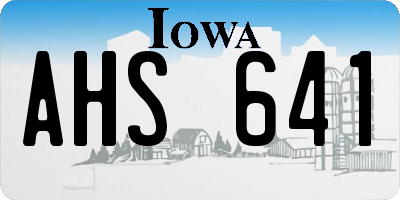 IA license plate AHS641