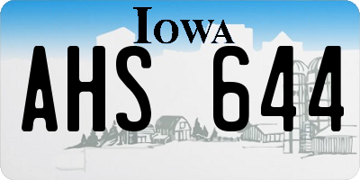 IA license plate AHS644