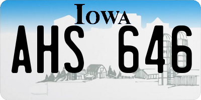 IA license plate AHS646
