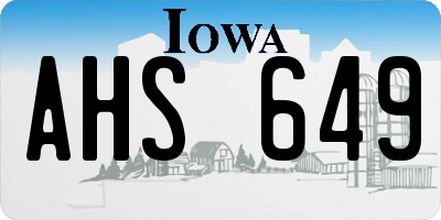 IA license plate AHS649