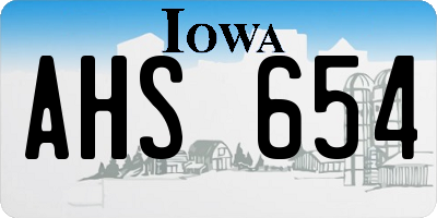 IA license plate AHS654