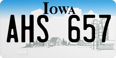IA license plate AHS657