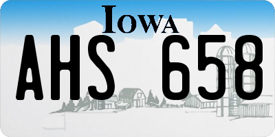 IA license plate AHS658