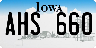 IA license plate AHS660