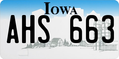 IA license plate AHS663