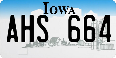 IA license plate AHS664