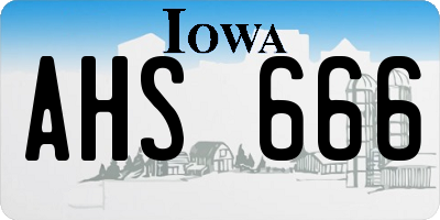 IA license plate AHS666