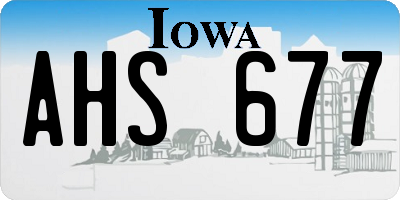 IA license plate AHS677