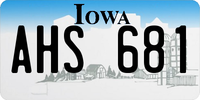 IA license plate AHS681