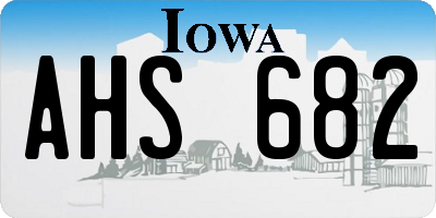 IA license plate AHS682