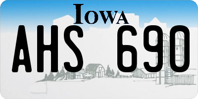 IA license plate AHS690